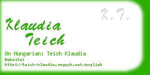 klaudia teich business card